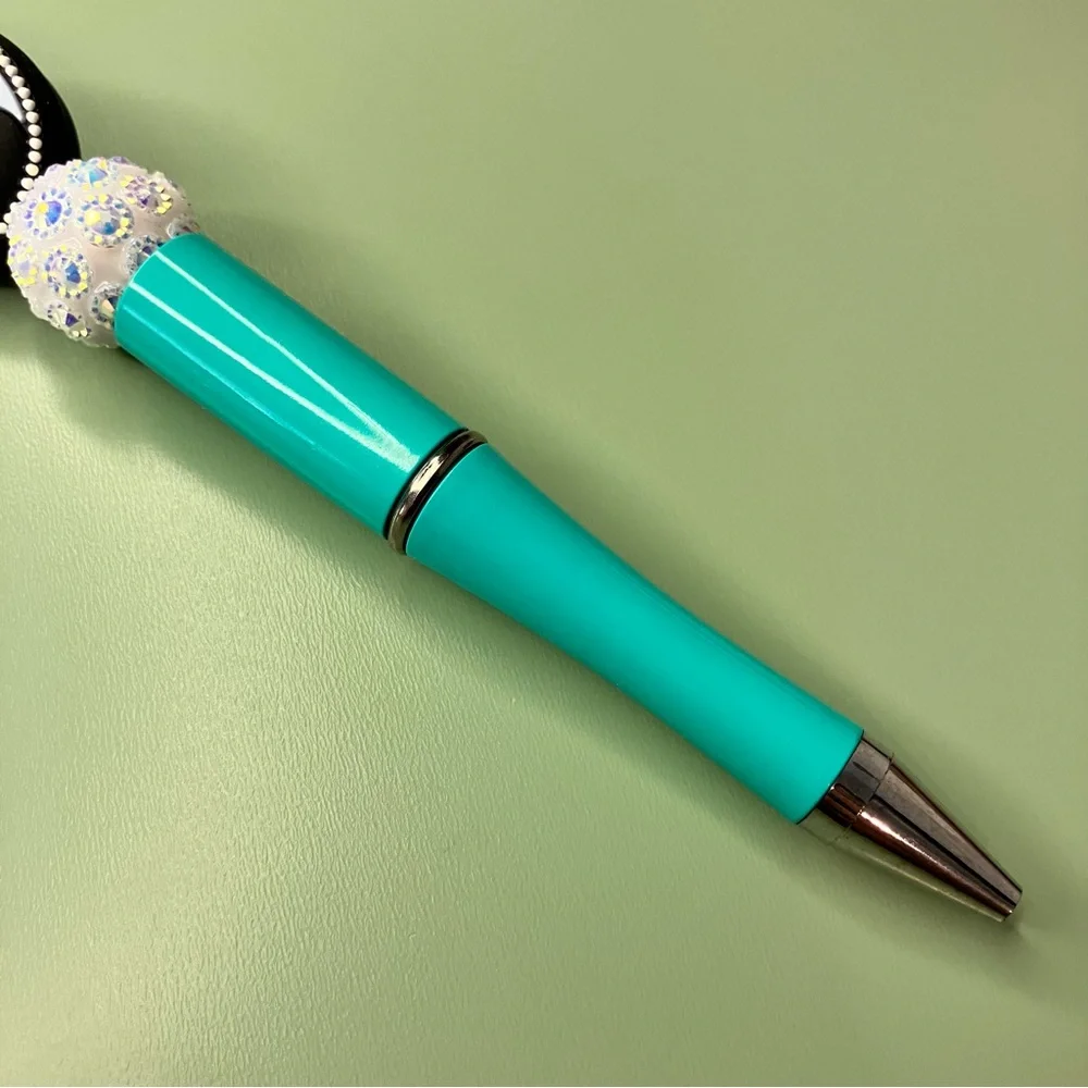 Pregnant Woman Blue Cameo Elegant Handmade Beaded Pen